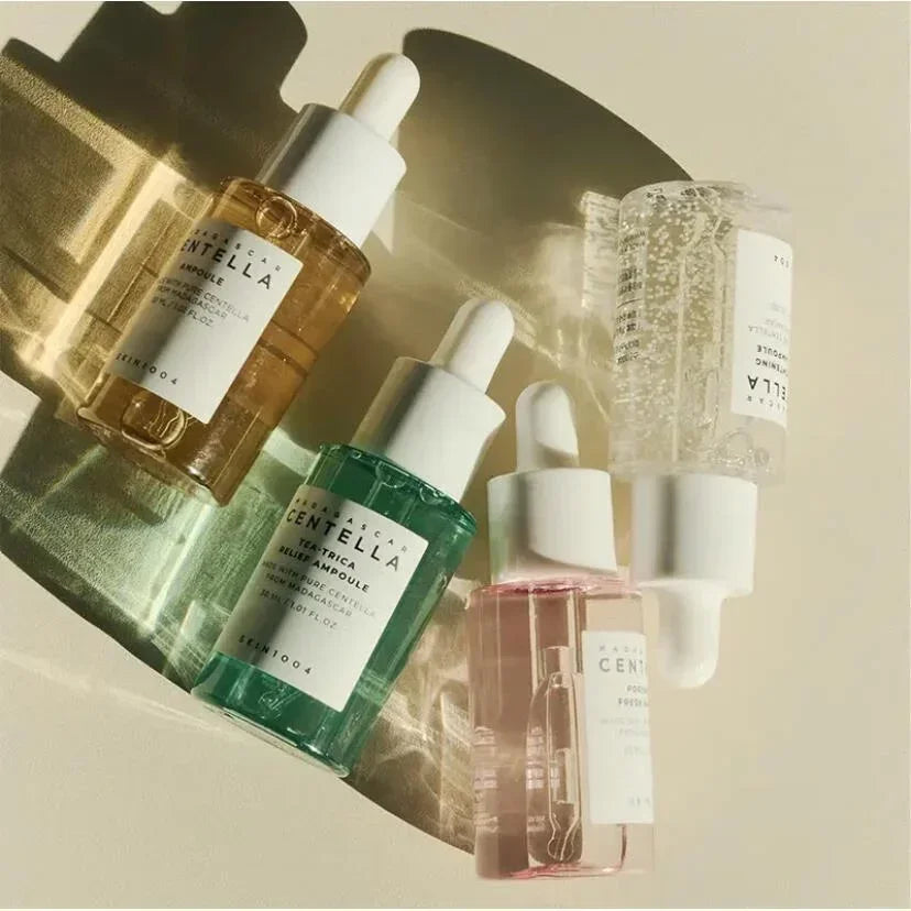 Skin1004 Korean Skincare Centella 4-Piece Set - Serum+Ampoule+Toner+Cream for Sensitive Skin