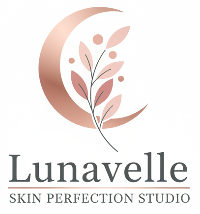 Create a unique logo, white background for Lunavelle Skin Perfection Studio